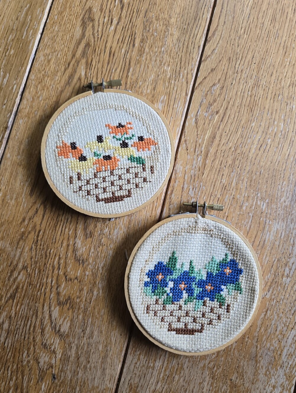 Mini Vintage Cross Stitch Wall Hangings